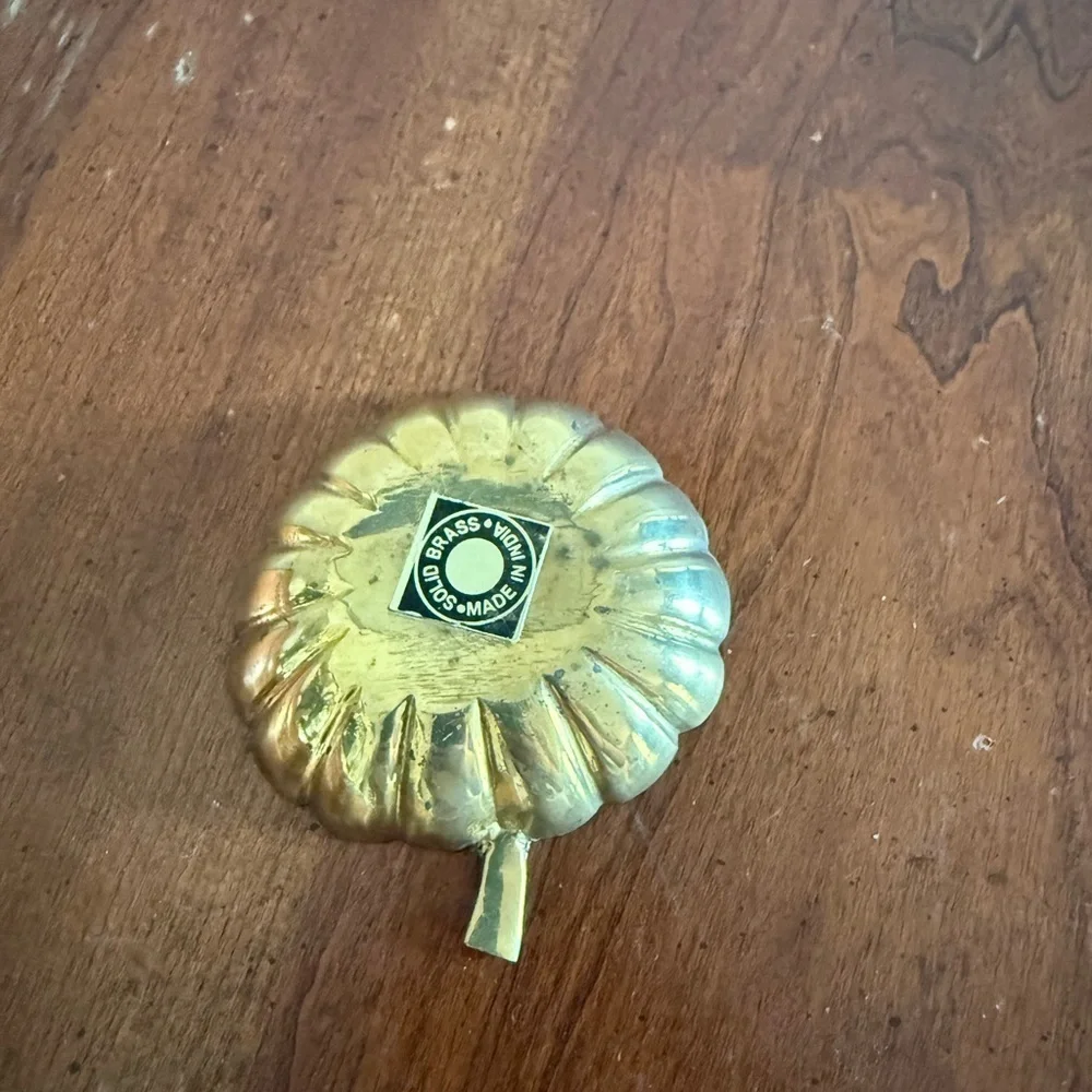 Vintage Solid Brass Trinket Dish Made In India